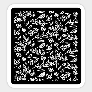 Black and white plants seamless pattern Sticker